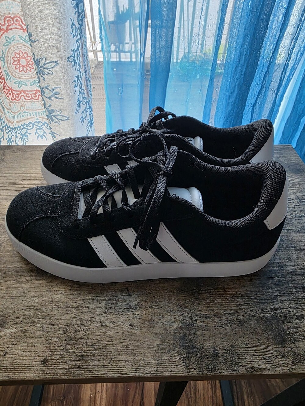 Adidas Black White Lace Up Sneakers NWOB Casual Athletic Shoes
